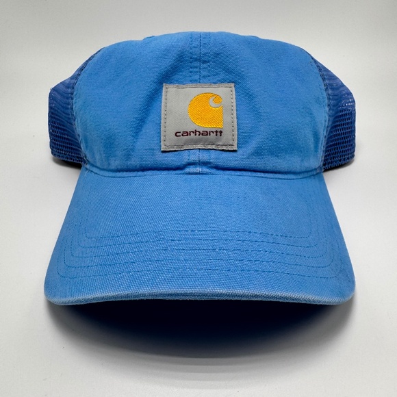 Carhartt Blue Canvas Meshback Adjustable Snapback Trucker Cap Hat  AH0286 - Picture 1 of 9